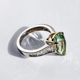 Green Beryl & Diamond Dress Ring - Dracakis Jewellers